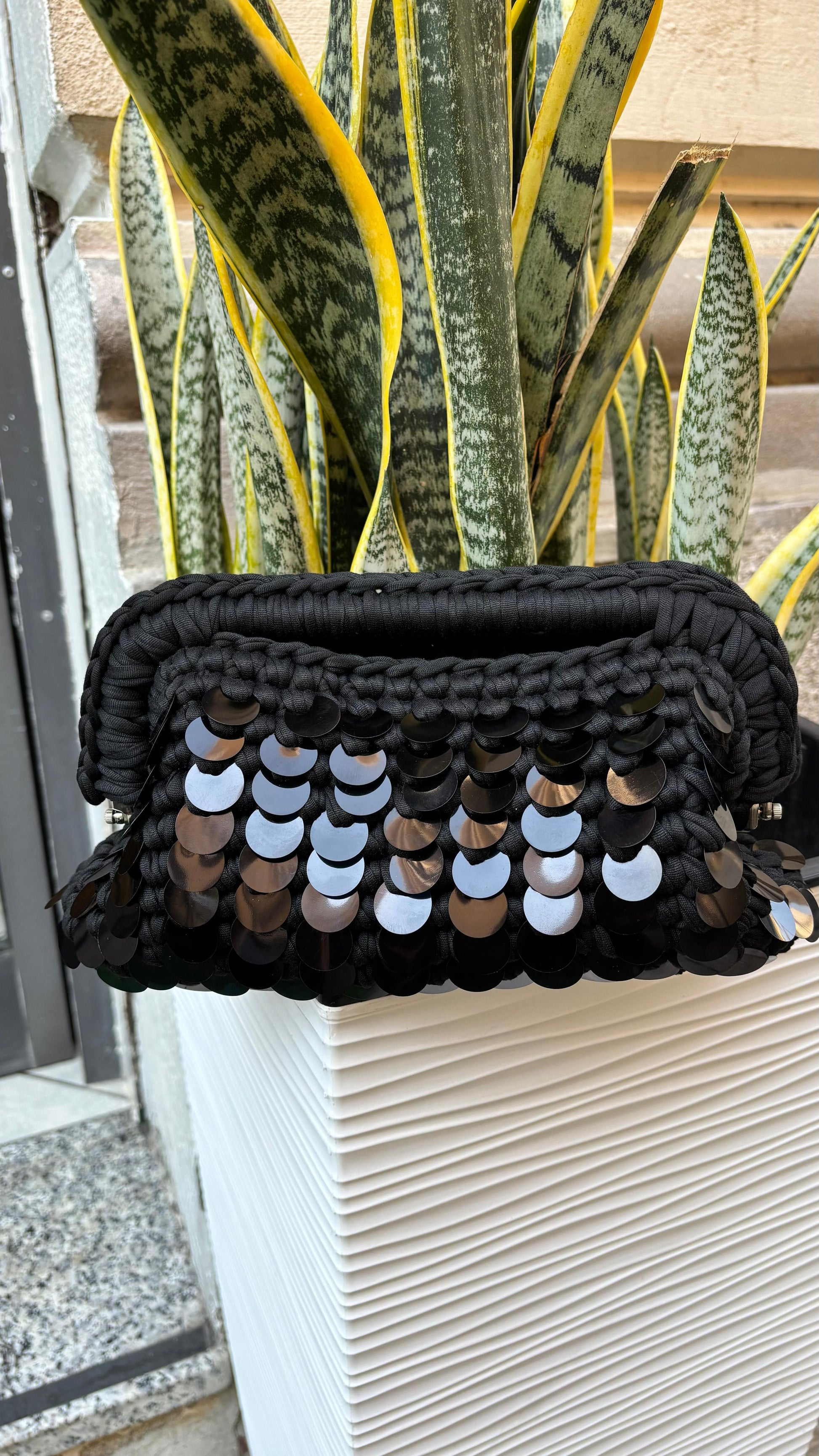 Clutch bag con paillettes